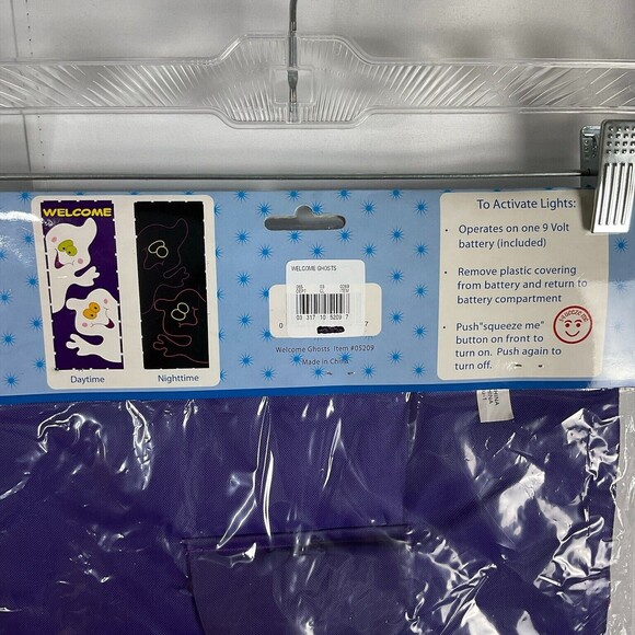 Lifes A Breeze Welcome Ghost & Smiling Jack A Lantern Lighted Garden Banners New - Picture 5 of 10